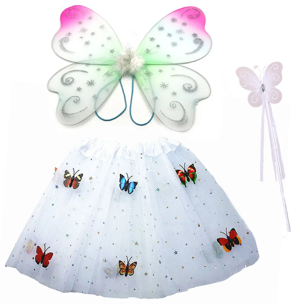 

Girl Animal Butterfly Fairy Wing Skirt Magic Rods Wands for Kids Dress Up Birthday Party Easter Halloween Costume Cosplay