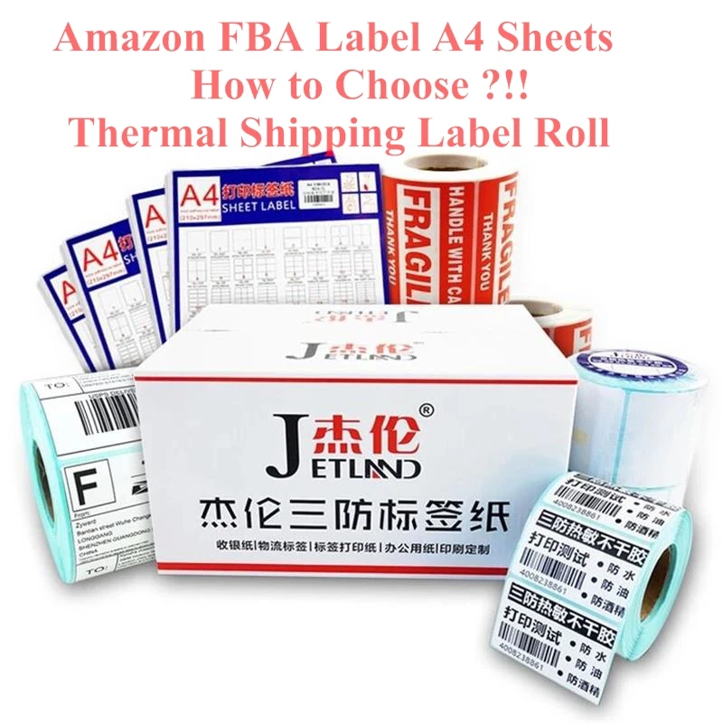 Matt A4 SKU / UPC Barcode Printer Labels 50 Sheets Thermal Shipping Sticker 4x6inch 4XL Mailing Address Printing 2 inch circular color thermal label paper blank printing tag barcode sticker adhesive pasters office supplies stationery