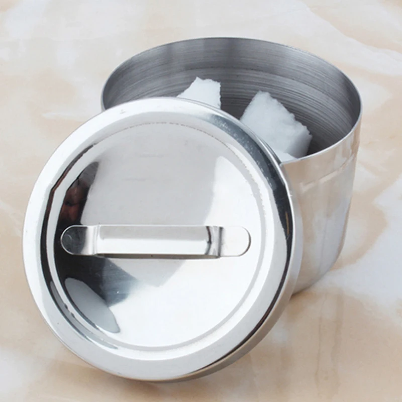 Stainless Steel Medical Dental Cotton Tank Alcohol Disinfection Jar Container