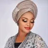 African Headtie Women's Turban Cap Wedding Party Auto gele Nigeria Lady Head Wraps