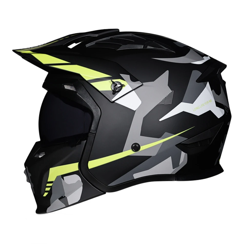 

Camouflage Yellow Full Face Biker Helmet Wear-Resistant Racing Helmet Breathable Motocross Kask Anti-Fall Motorcycle Equipment