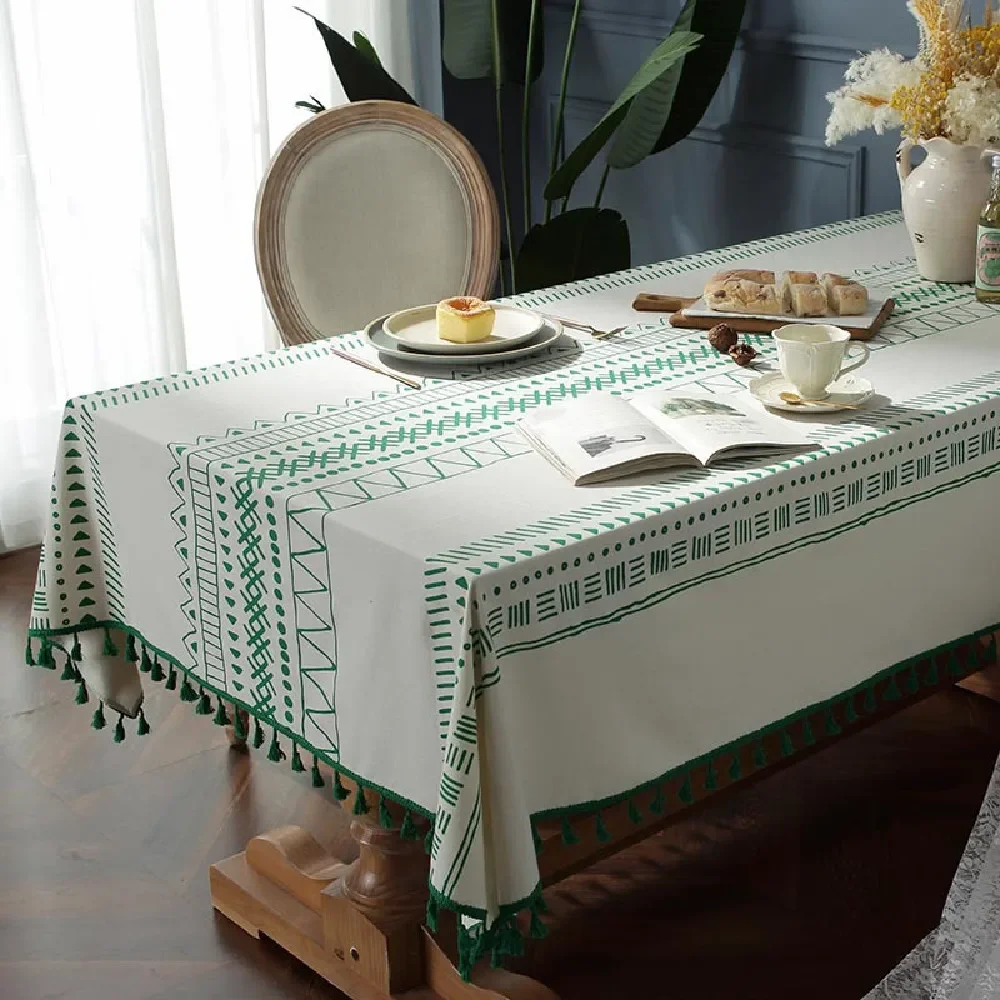 

Nordic Rectangular Tablecloth Bohemian Cotton and Linen Table Mat Hotel Restaurant Tablecloth For Coffee Table Cover Dustproof