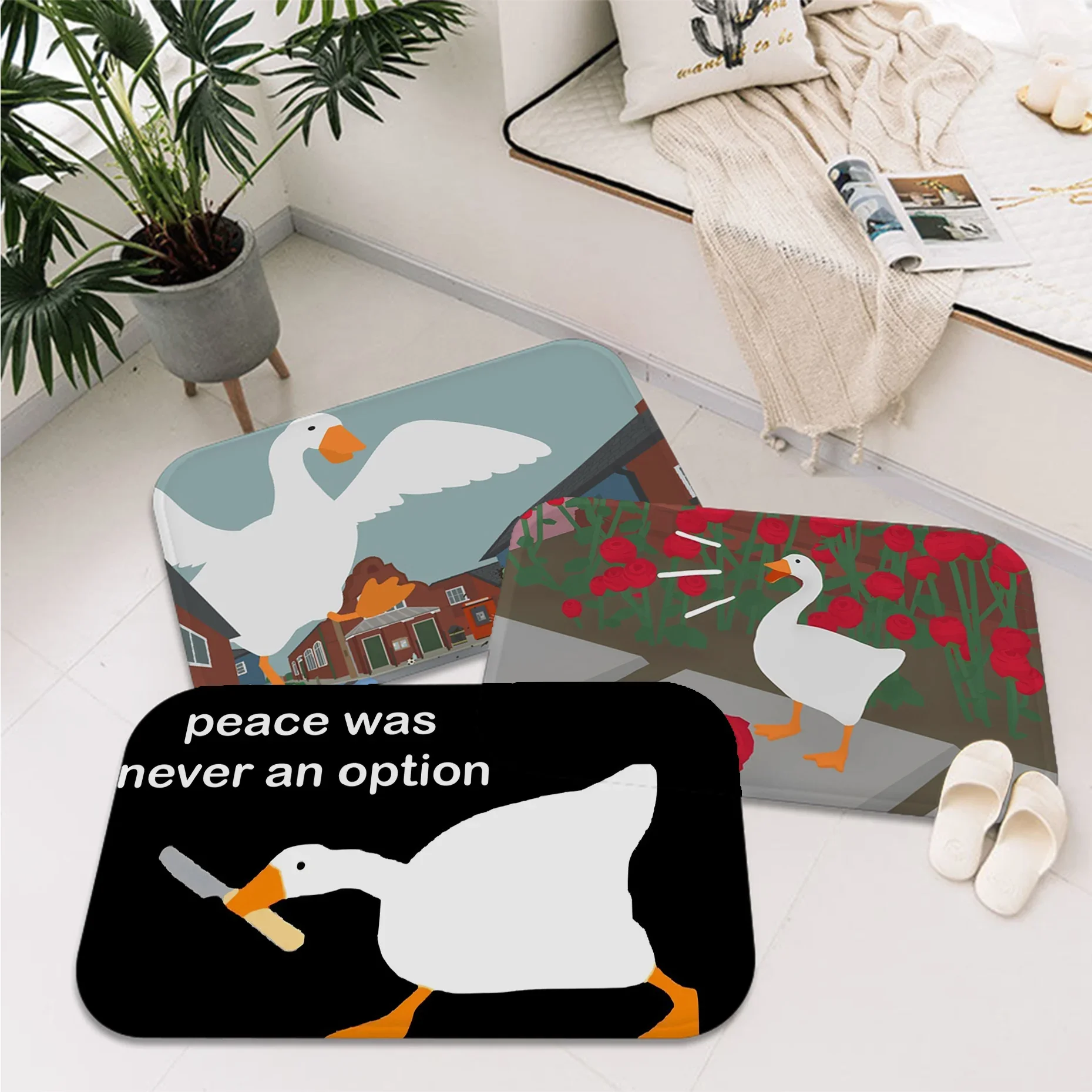 

Honk Goose Cute Floor Mat Floor Mat Retro Multiple Choice Living Room Kitchen Rug Non-Slip Modern Home Decor