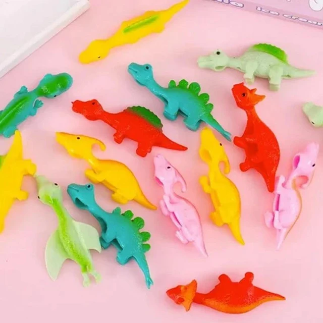 20 Slingshot Dinosaur Finger Toys, Catapult Toys Elastic Flying