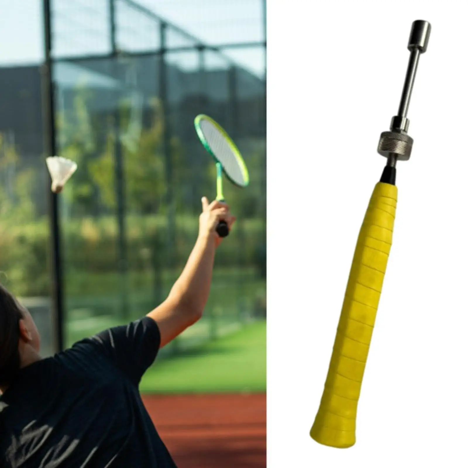 Badminton Racket Swing Trainer Badminton Training Racket Rod with Sound Improved Rhythm Accuracy Swing Training Aid