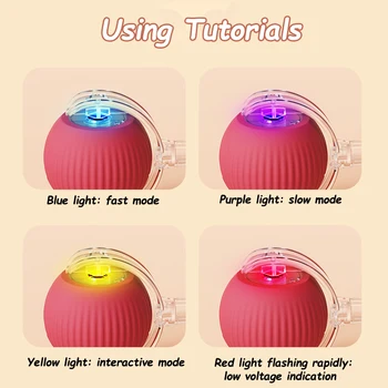 Cat Interactive Ball Toys Automatic Rolling Ball Faux Tail Rechargeable Smart Pet Electric Toy Dog Cat Training Imitate Mouse 6
