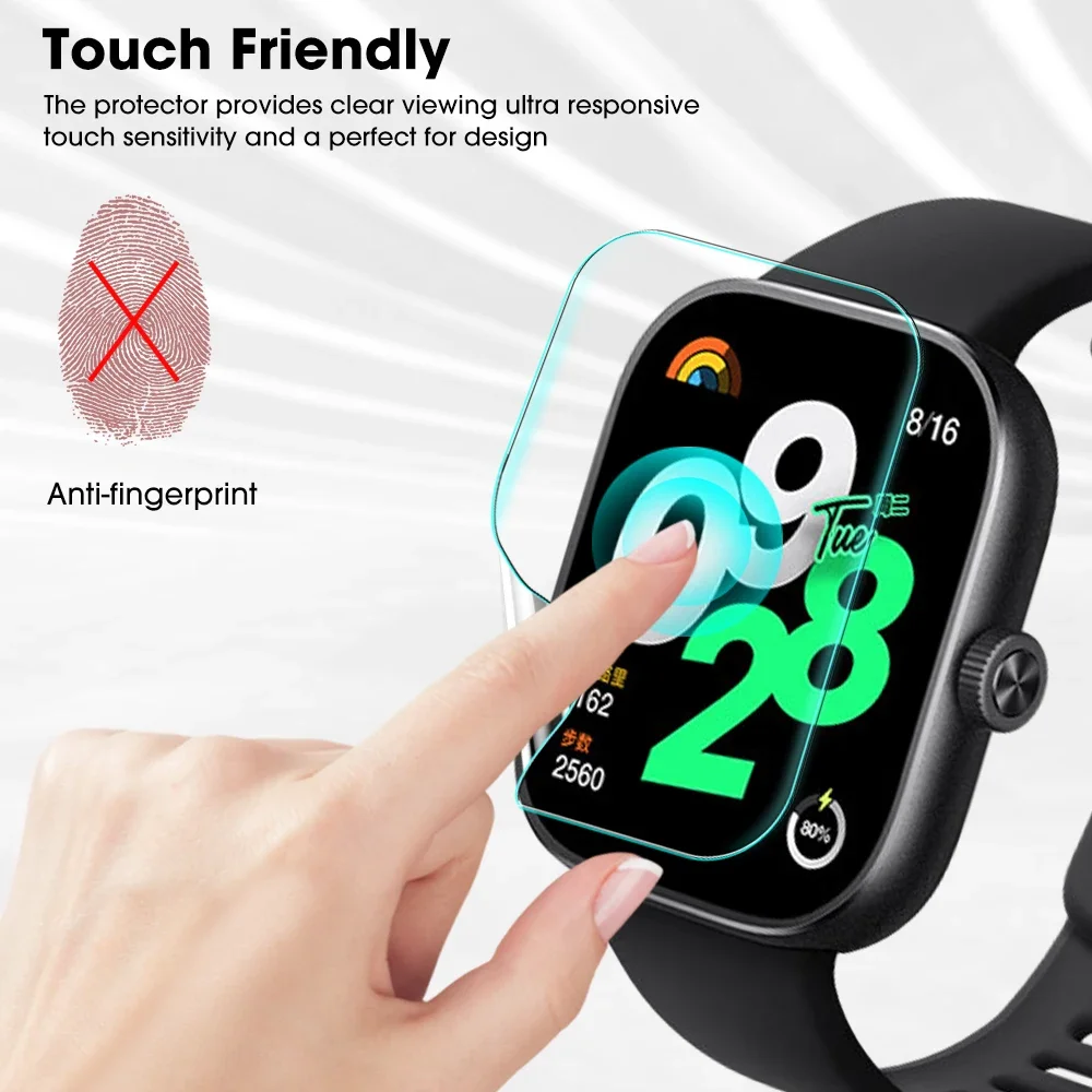 Clear Screen Protector Hydrogel Film for Redmi Watch 3 4 5Active Soft Protective Films for Redmi Watch4 Watch5 Active HD Cover