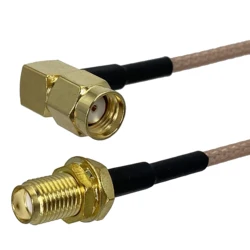 Premium RG316 Coaxial Pigtail Cable with SMA Connectors, 4-inch to 10FT - 4inch (10CM) (RPSMA M90 to SMA F)