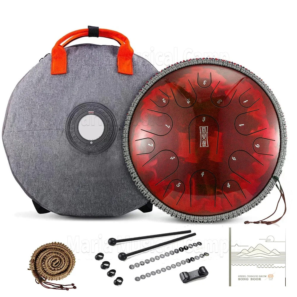 Hluru-15-tone-14-inch-handpan-D-tuning-steel-tongue-drum-music ...