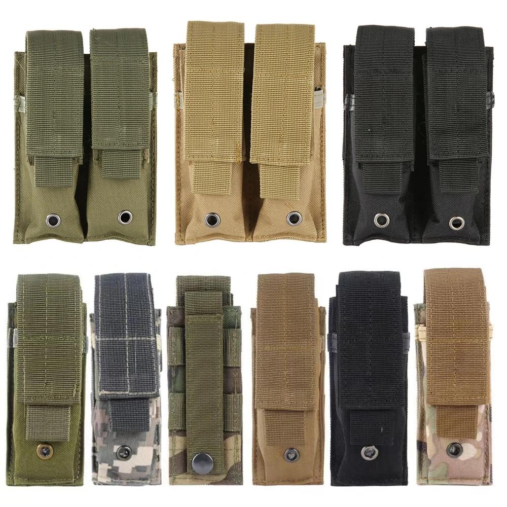 

9mm Single Magazine Pouch Tactical Molle Waist Bag Hunting Flashlight Torch Pouch Tool MINI Bag for Outdoor