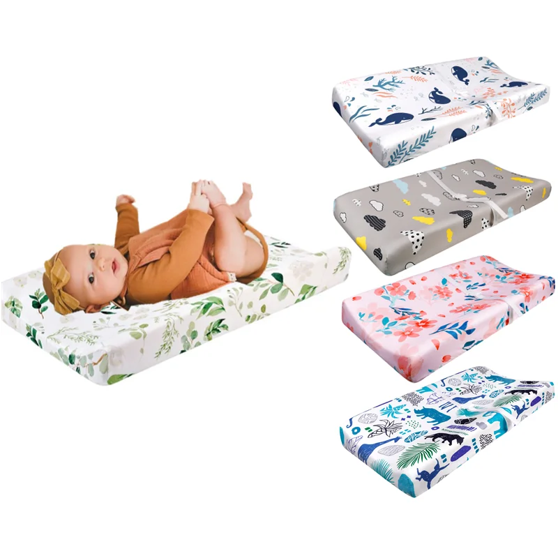 Elasticity Baby Changing Pad Cover Floral Print Fitted Crib Sheet Infant Or Toddler Bed Nursery