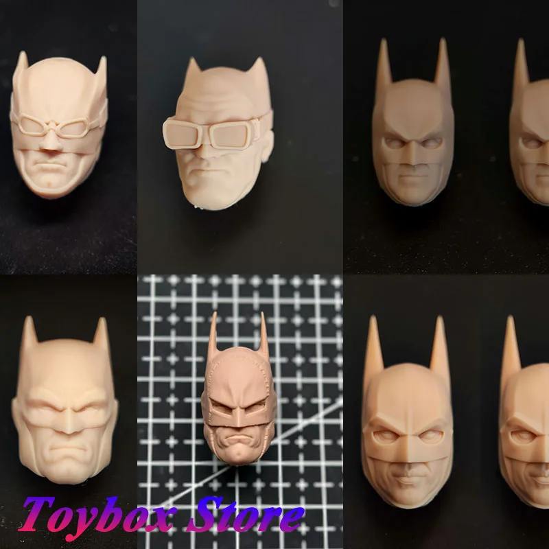 1/12 Gaslight Gotham Batman Testa Non Verniciata Sculpt Keaton Clooney Anime Mask Design Model Per Mezco Mcfarlane Shf Neca Body