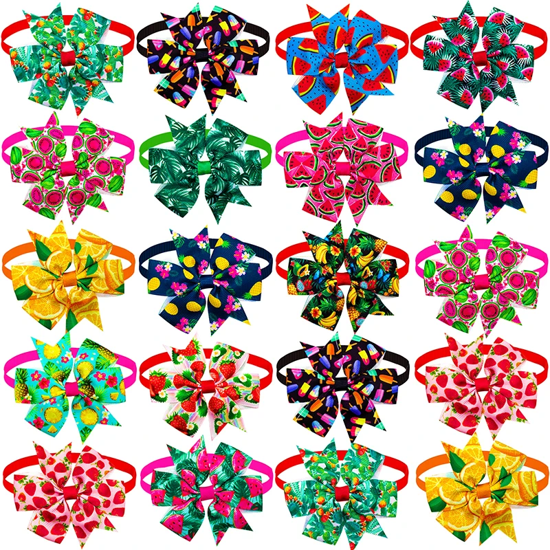 

50/100pcs Summer Dog Bow Tie Dog Accessories Fruit Style Pet Accessories Dogs Pets Bowties Neckties Fashion Dog Supplies