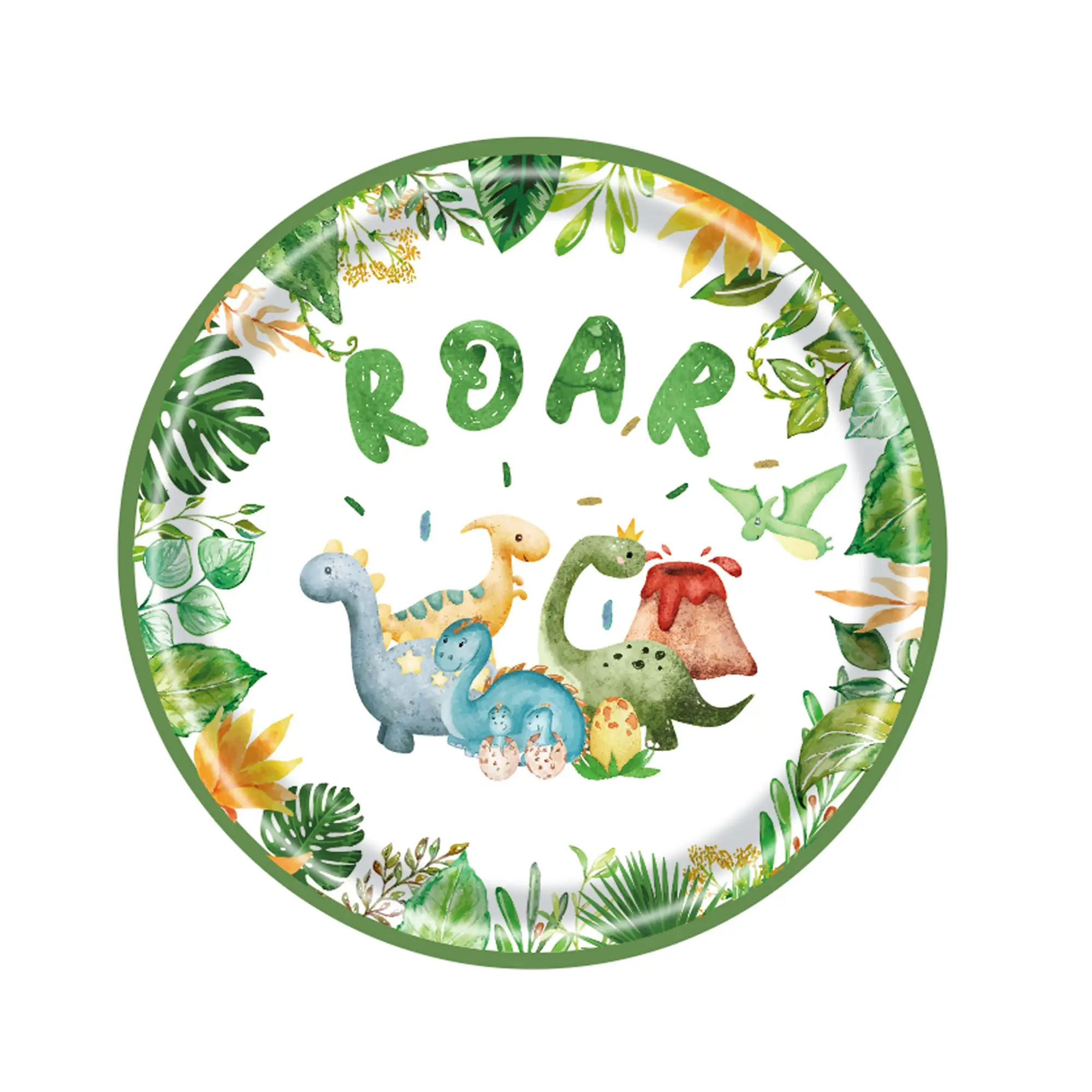 Dinosaurier Geburtstag Party Dekoration Geschirr Set Tassen Teller Servietten Hintergrund Luftballons Banner Papiertüten für Kinder Party Supplies – Detail 4