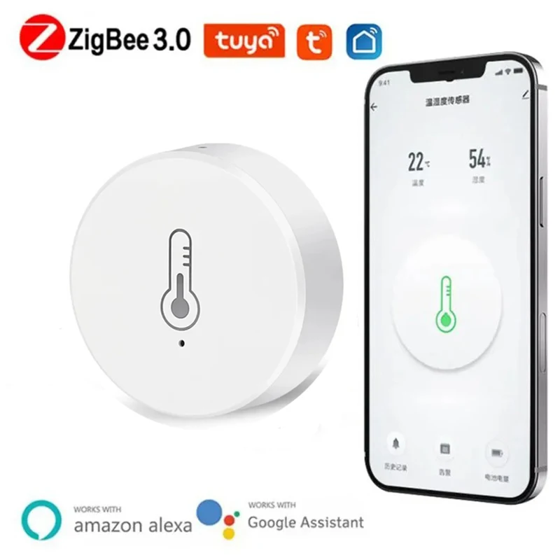 

1Pcs Tuya Smart Zigbee Temperature And Humidity Sensor Indoor Thermometer Monitor Work With Alexa Google Home home automation