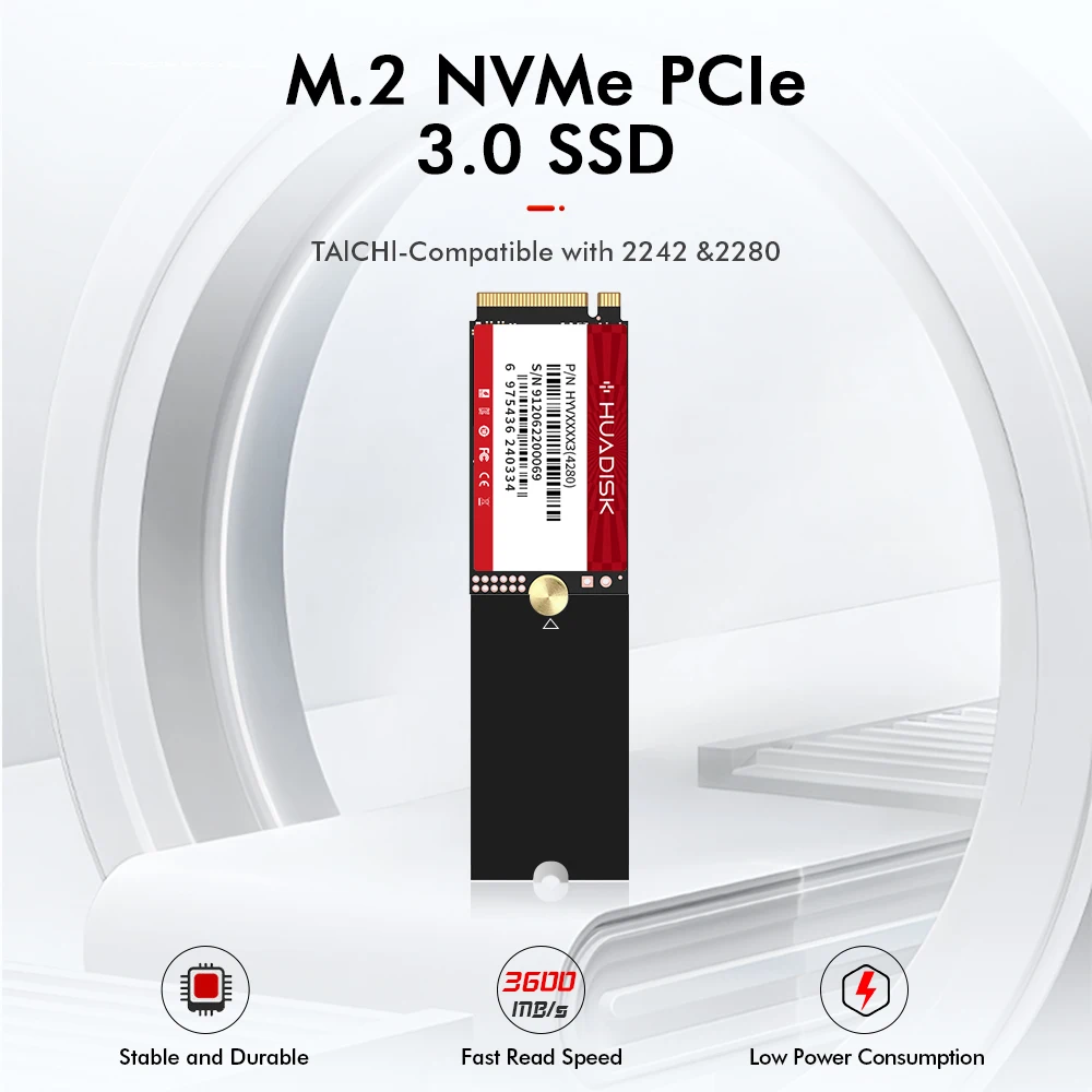 HUADISK M.2 NVME M2 SSD 128GB 256GB 512GB 1TB 2242 2280 Hard
