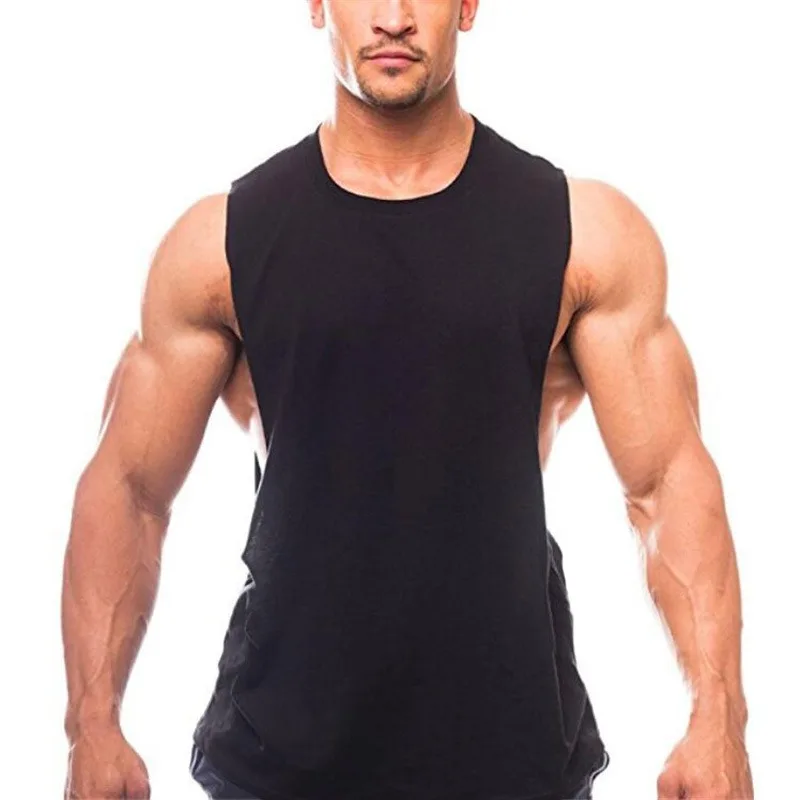 

Comfortable Blank Summer Men's Pure Cotton Vest Running Fitness Sports Casual Round Neck Sleeveless T-shirt