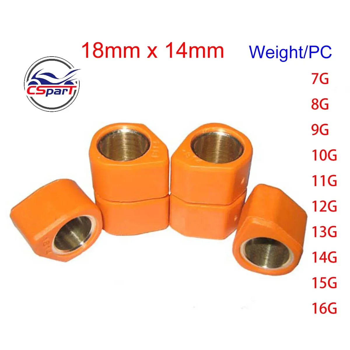 18X14 Variator Weight Roller Polygon Slider For KOSO GY6 150cc Scooter 9G ~15G