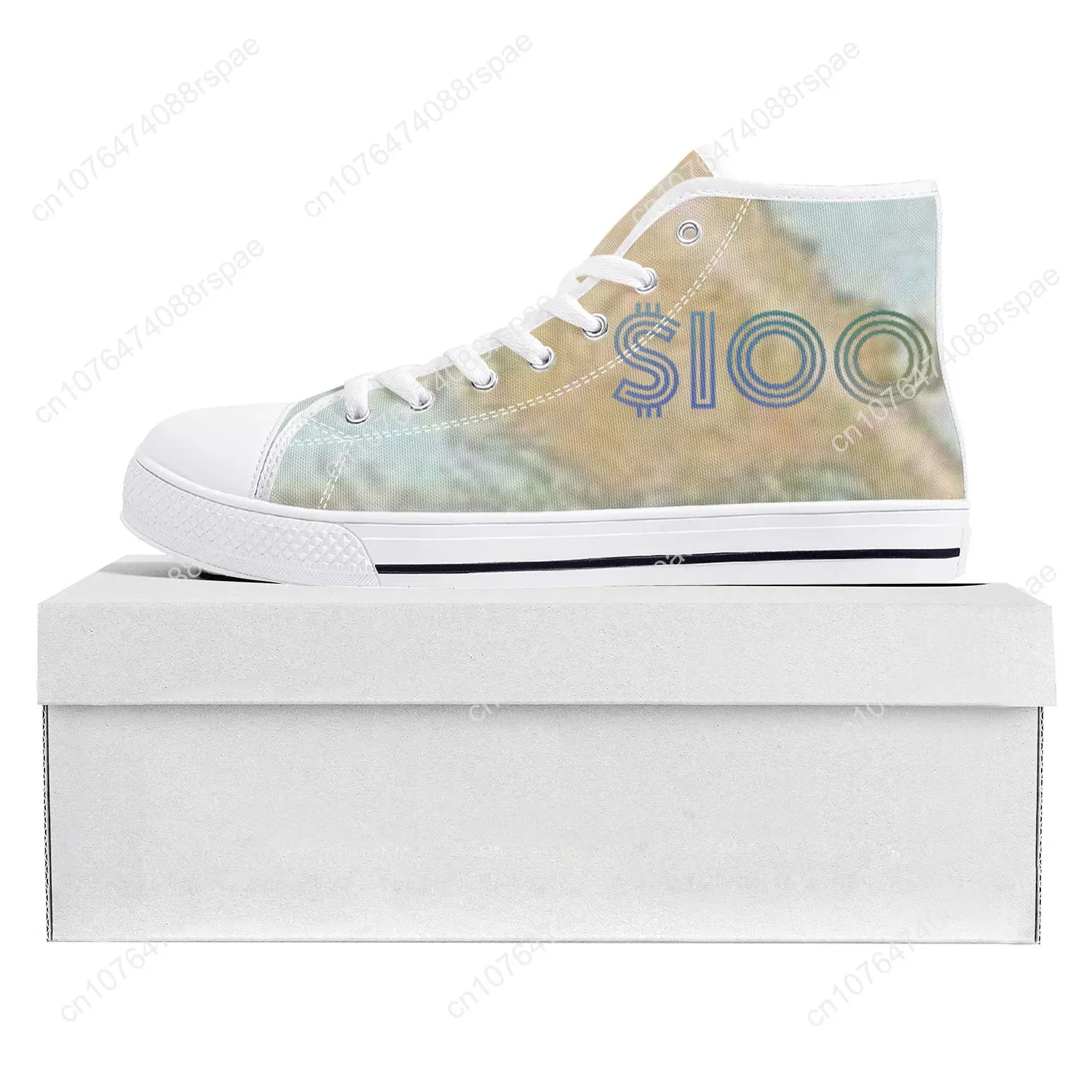 Dollar Printed Popular High Top High Quality Sneakers Mens Womens Teenager Canvas Sneaker Casual Couple Shoes Custom Shoe White