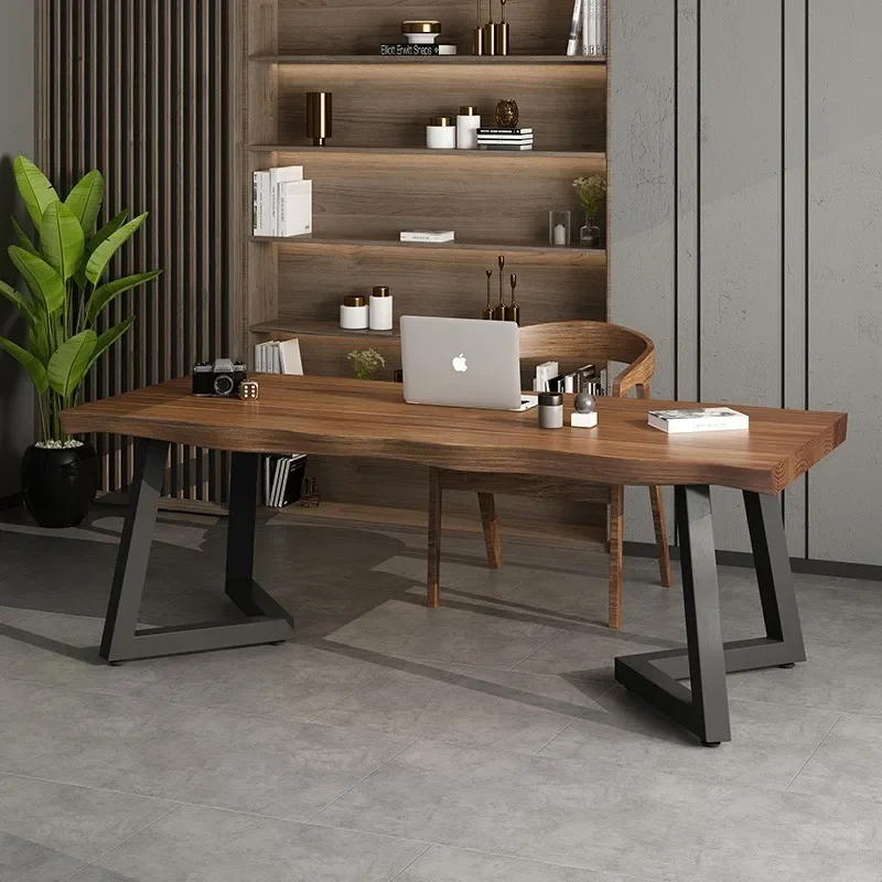 Wooden Meeting Office Desk Counter Student Monitor Desktops Studio Office Desk Reception Bureau Meuble Minimalist Furniture 5