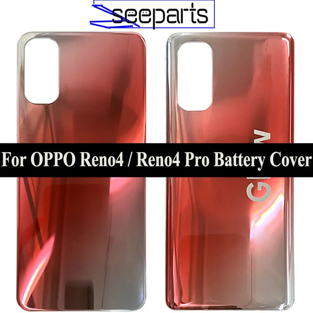 NEW For Oppo Reno4 Pro Back Battery Cover Door Housing Case Rear Glass  Cover Replacement Parts