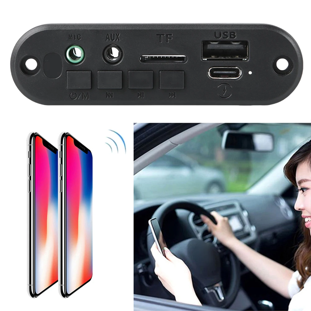 차량용 FM 라디오 모듈, TF AUX USB 레코드, 3.7V, 6W 앰프, DIY MP3 플레이어, 3.5mm 마이크, 블루투스 호환 MP3 WMA 오디오 보드