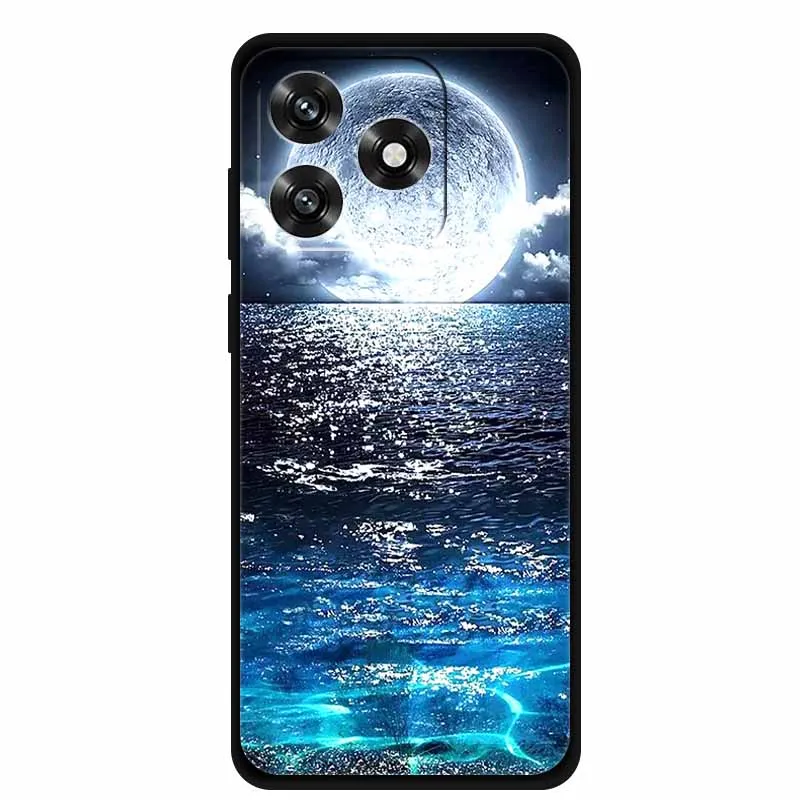 Black TPU Cartoon Soft Silicone Shockproof Case - Protective Back Cover