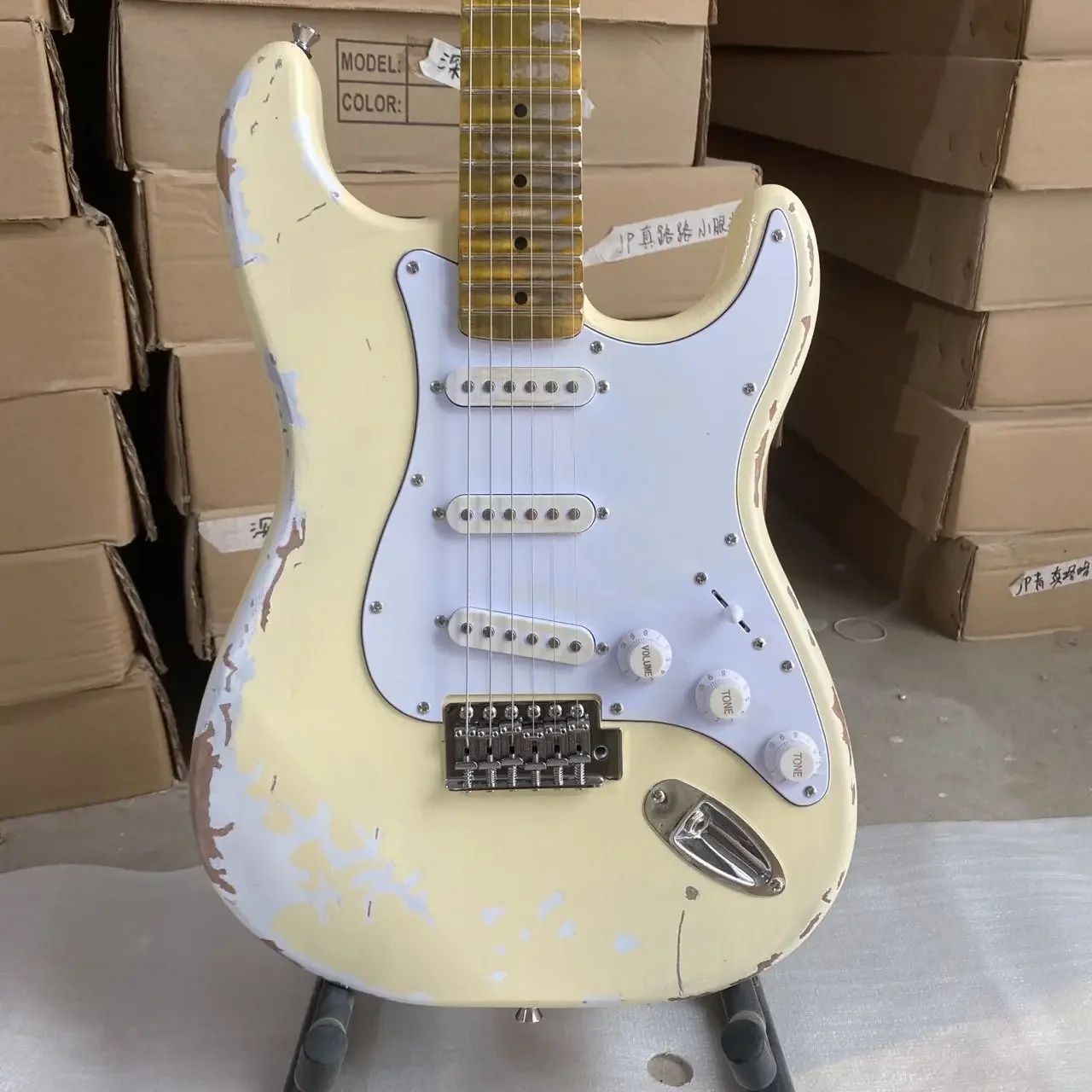 Masterbuilt Yngwie Lexsteen Play Loud Tribute Heavy Reliion St Chitarra Elettrica Maple Neck Tastiera Smerlata Big Headstock