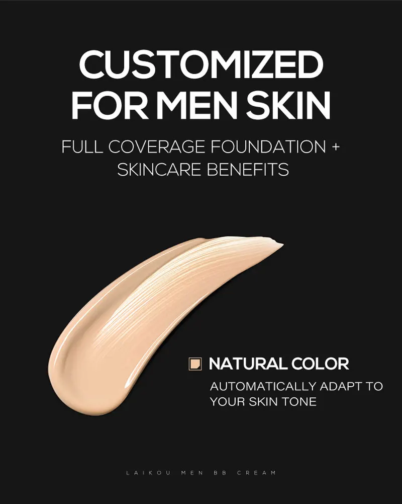Men'S BB Cream Long-lasting Moisturizing Oil Control Concealer Full Covering Pore Scars Acne Marks Dark Spots Primer Makeup