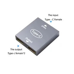 Dual USB - C Female Adapter Splitter Coupler Extension Connector - 1PC (USB C to Dual USB C)