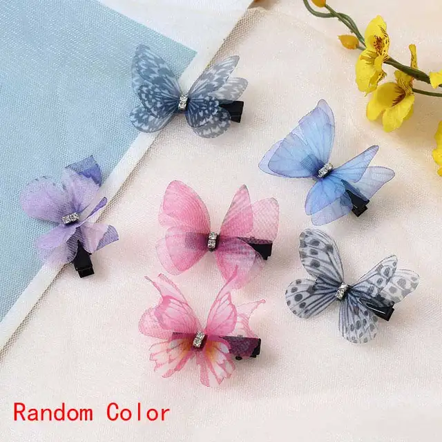 10PCS Fashion Butterfly Hair Clips for Women Girls Wedding Photography Head Clips Hairpin Hairgrips Decoration Hair Accessories 10pcs mix color