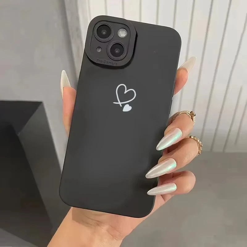 Elegant Black Love Heart Phone Case Cover