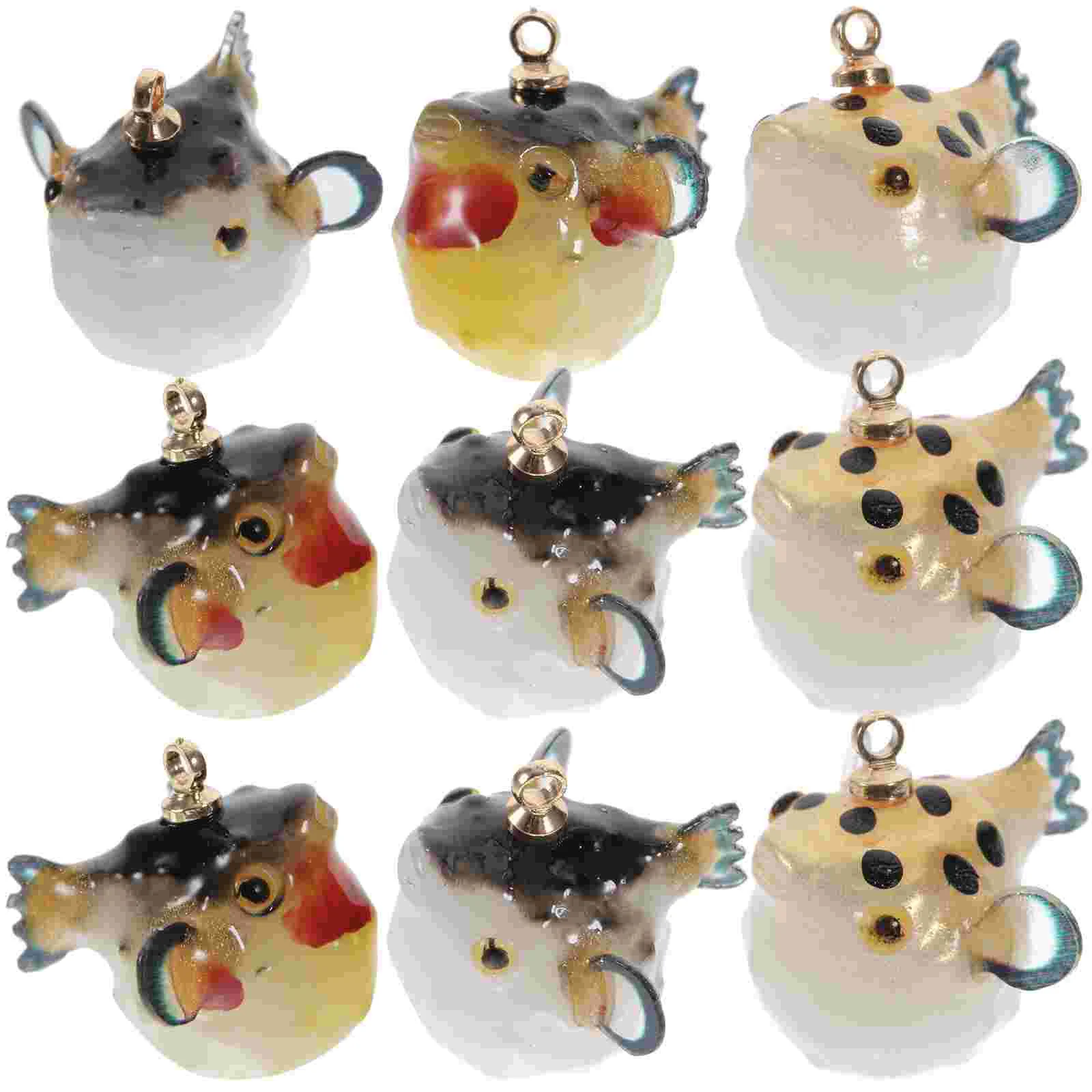 

Resin Goldfish Charms Puffer Fish Pendant Charm Miniature Ocean Animals Bead 3D Lucky Fish Dangle Charms Diy Jewelry Keychain