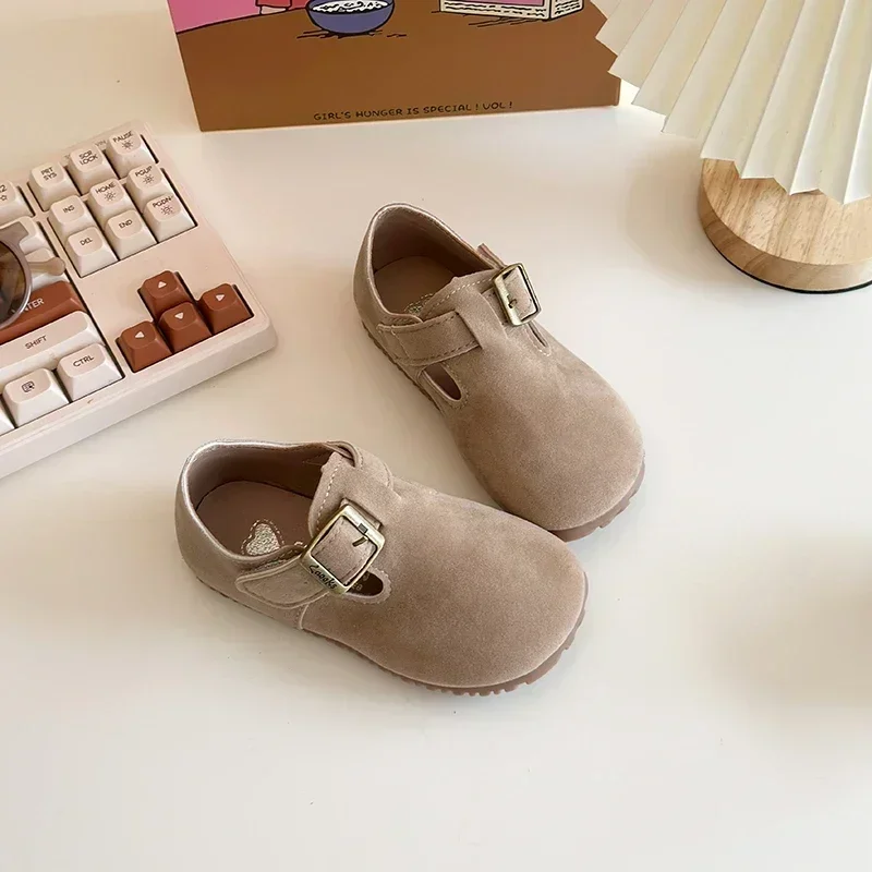 Spring New Girls Leather Fashion Korean Style Soft Anti-slippery Flats