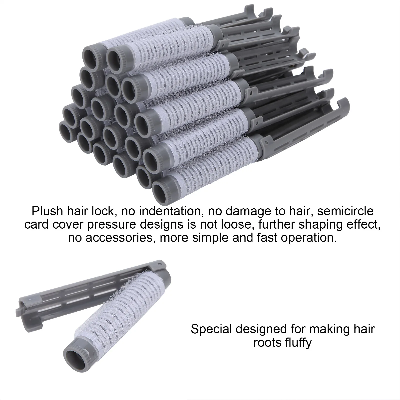 20pcs Hair Perm Roll Fluffy Perming Rod Hair Roller Curler Kit Perming Rods Curlers Hairdressing Styling Tool for Salon