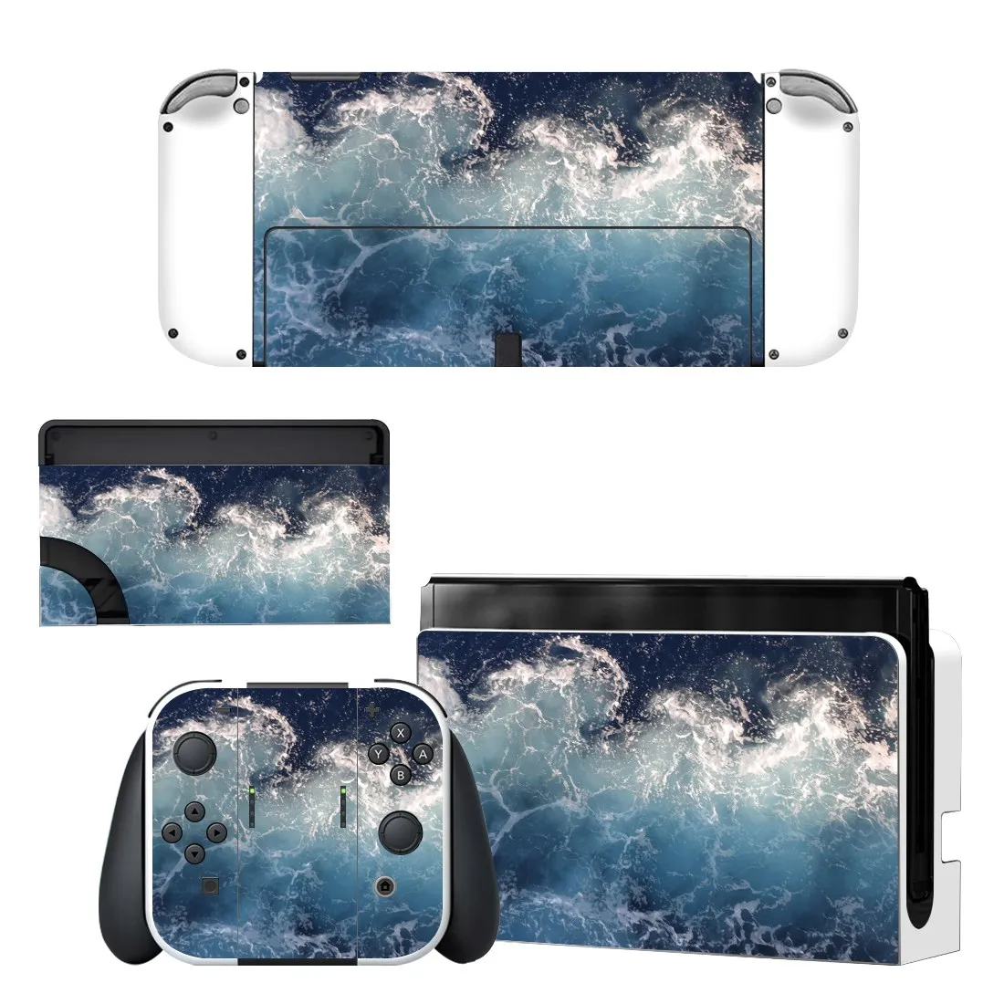 Full Body Protective Cover Skin Art Decals Compatible Nintendo Switch Oled Game Console Controller Decor 1set Starry Sticker 