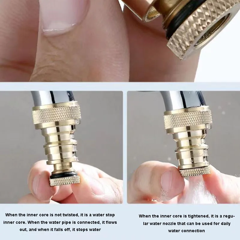 Washing Machine Faucet Water Stop valve joint 1/2" 3/4" Anti Falling Automatic Check Valve All brass /plastic Inner Core 5
