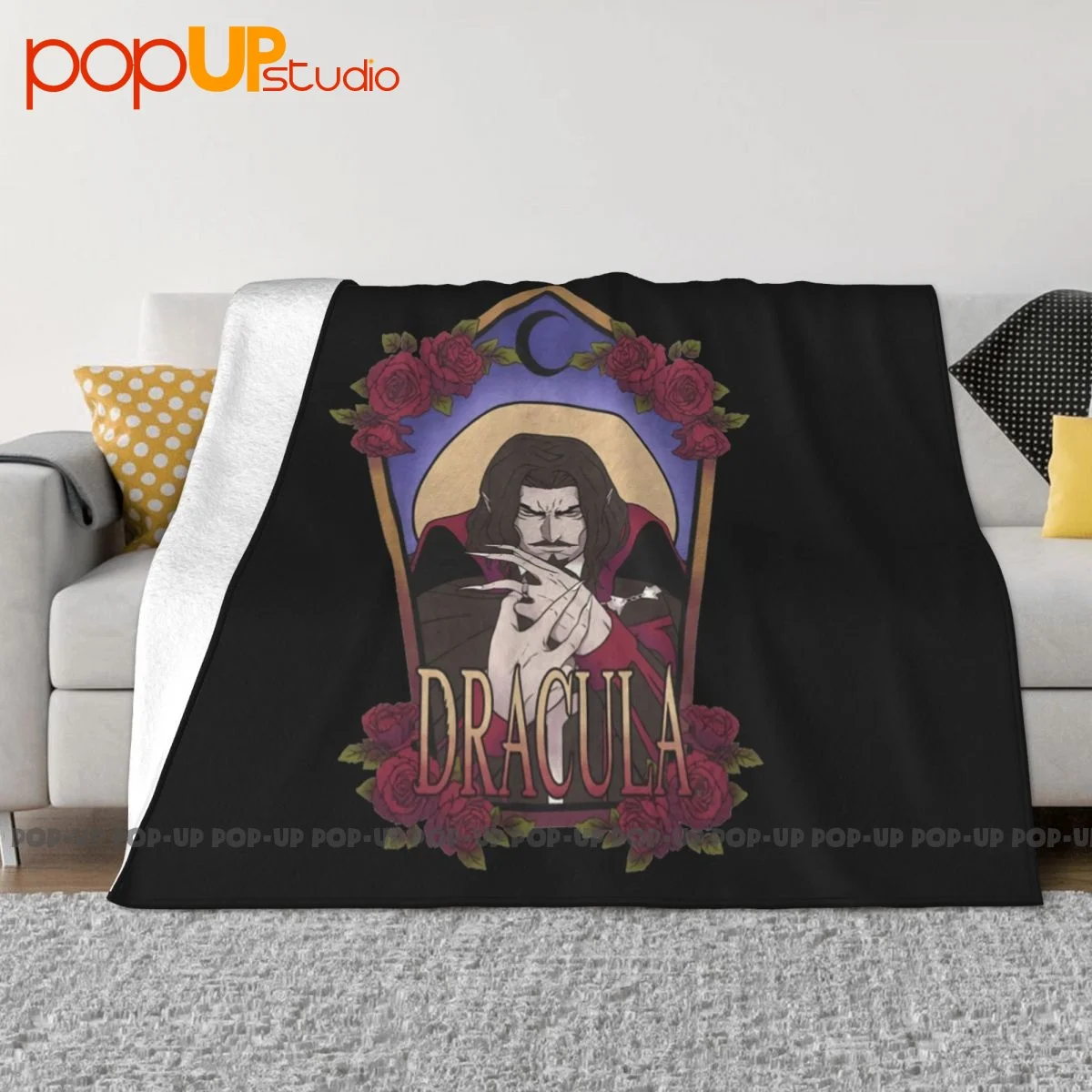 Castlevania Men'S Dracula Rose Coperta Calore Ultra-Morbido Pelliccia Sintetica Visone