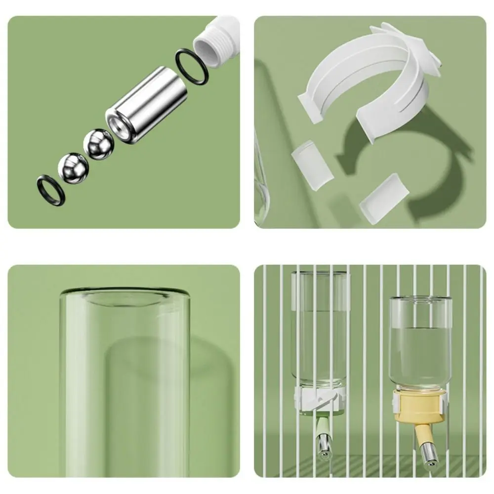 Automatic Hamsters Water Bottle Hanging Water Dispenser Bead Head Watering Bottle Drinking Supply for Small Animals