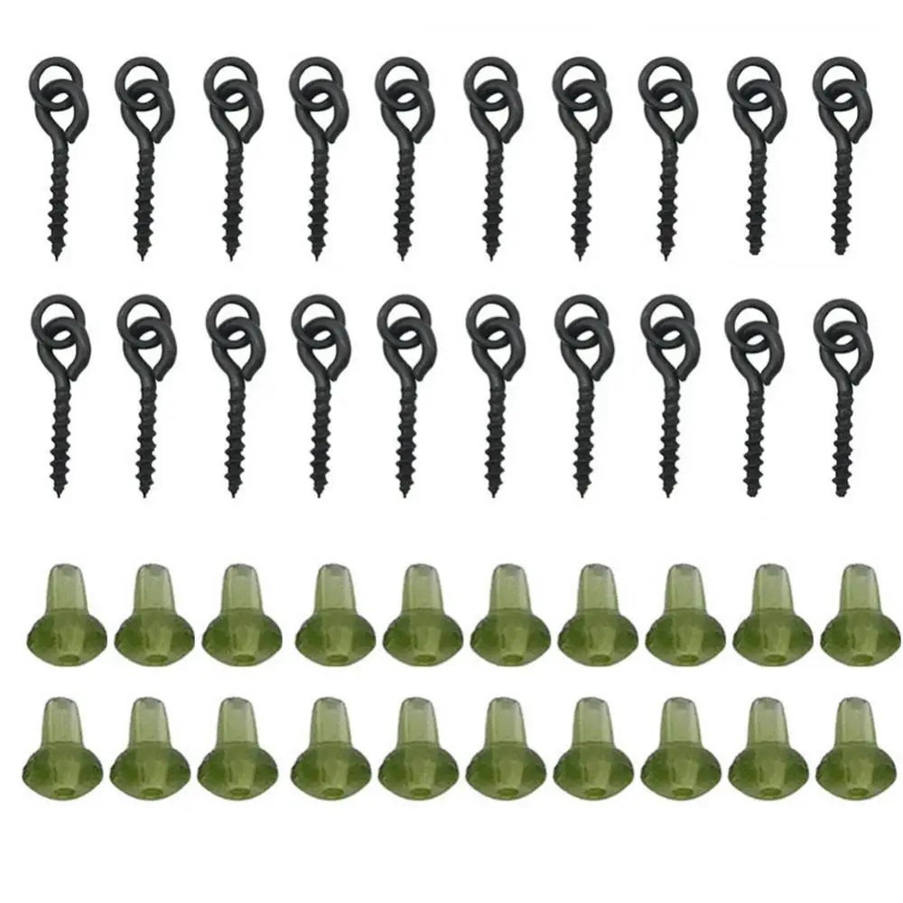 

20Pcs Carp Rig Ring Stops with 20Pcs Boilie Bait Screw Fishing Accessories Kit