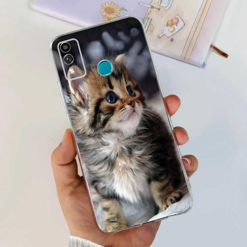Floral Marble Transparent Silicone Soft Back Cover for Phone - Honor 9X Lite