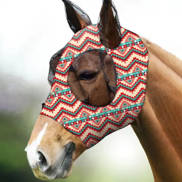 Fly Masque Horse Equine Face Covering Fly Masque Protective Covering for Horse Face Ear Cob Nose Use In Outdoors Activities 5