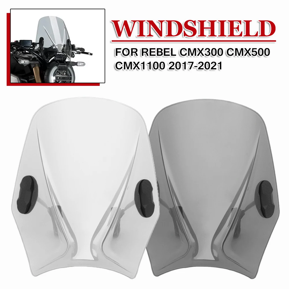 

Windscreen Windshield For Honda REBEL CMX300 CMX500 CMX1100 2017 2018 2019 2020 2021 Motorcycle Wind Screen Deflector Protector
