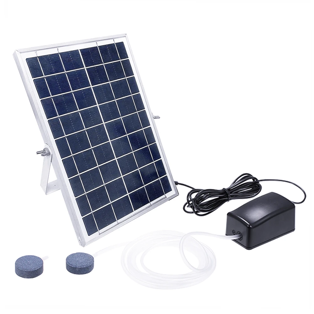 Kit bomba de aire oxígeno energía solar 5W/6V para acuario Oxigenador  aireador 2 modos de trabajo co Irfora