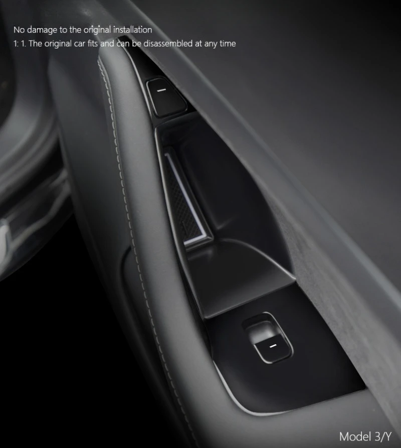 For Tesla Model 3/3 Highland Y/Y Juniper Car Side Door Handle Storage Box ABS/Fl