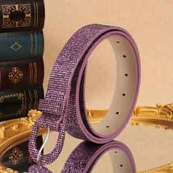 Elegant Women's Sequin Belt Set - Red, Silver & Purple - 130cm (PURPLE)