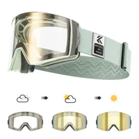 KAPVOE Outdoor Photochromic Ski Goggles Winter Snow Sports for Unisex Snow Glasses UV400 Anti-fog Magnetic Snowboard Glasses 1