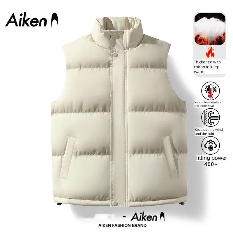 Senma Group AIKEN vest for men women, autumn and winter, thick down vest, couple's shoulder cotton jacket_voghion.com