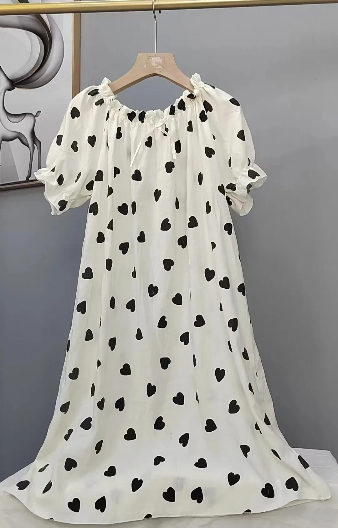 قميص نوم قطني سحابي لصيف 2025، لطيف وفضفاض، مقاس ك...