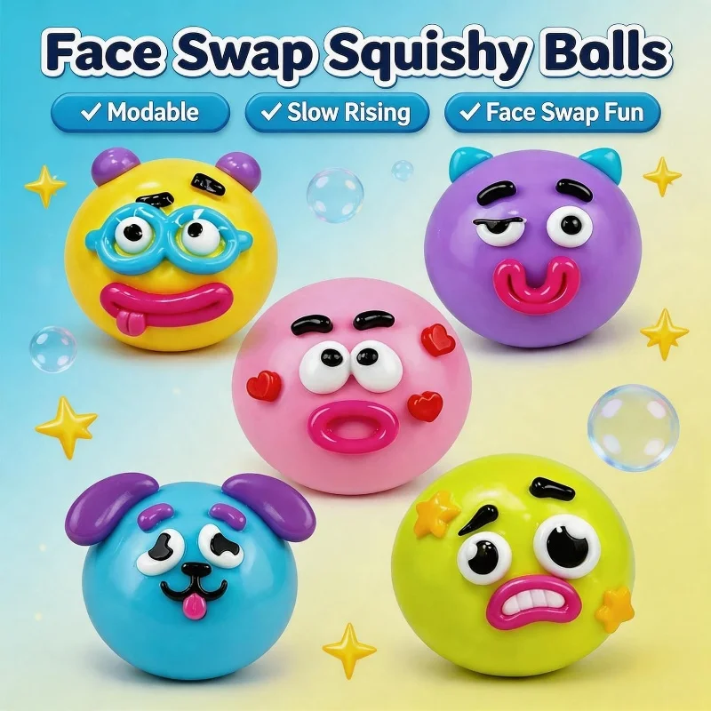 Squishy DIY Curiosities Dog Face Stress Relief Toy - Soft, Slow-Rise Sensory Decompression Gift